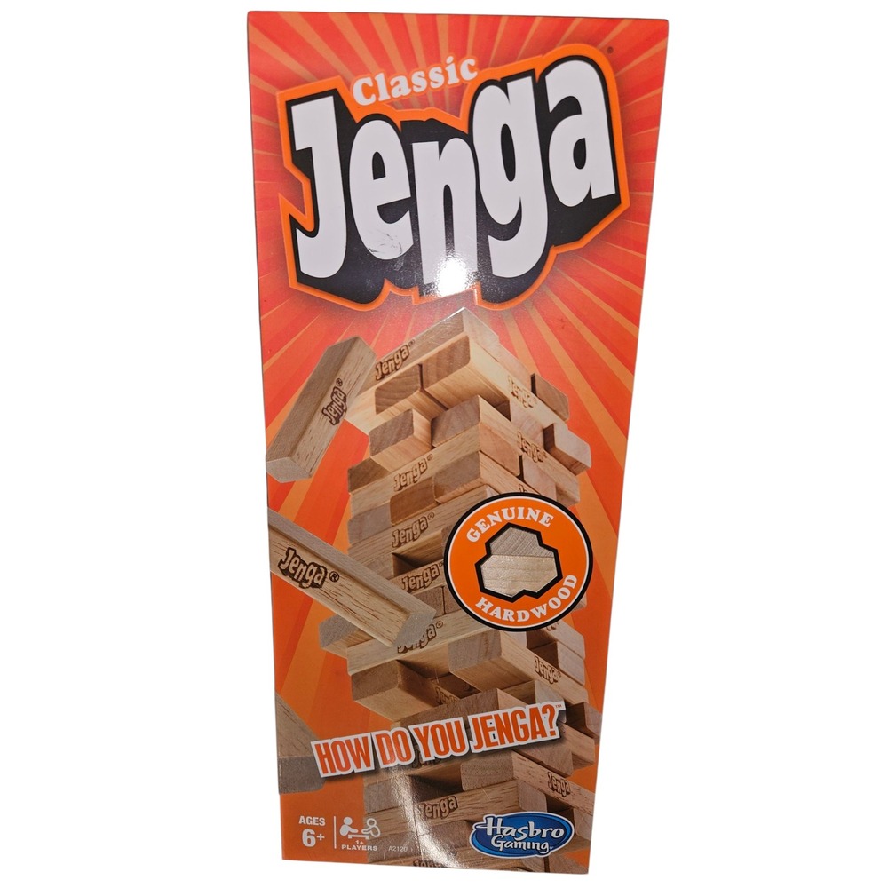 Classic Jenga‎ Genuine Hardwood Blocks Game Hasbro Gaming Ages 6 New in Box
